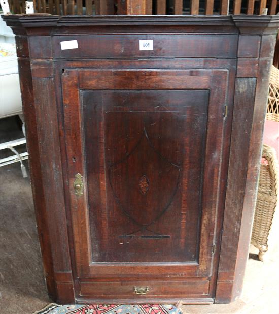 Oak corner cupboard